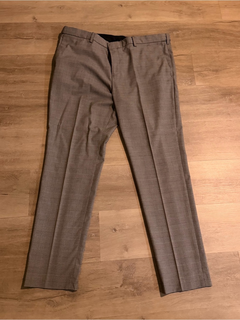 H&M Black Dress Pants with Taupe Plaid Lining